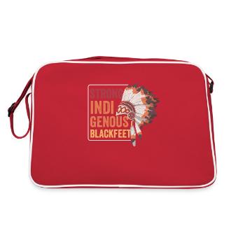 Native American Indian Tribe Strong Blackfeet - Retro Bag - red/white - Back