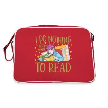 Do Nothing, I Just Want to Read Bookworm-Read - Retro Bag - red/white - Back