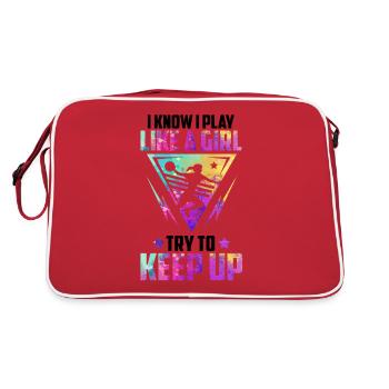 Handball Girls Handball Player Sport Game - Retro Bag - red/white - Back