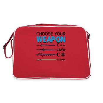 Choisissez votre arme C++ Java C# Phyton - Internet - Sac Retro - rouge/blanc - Dos