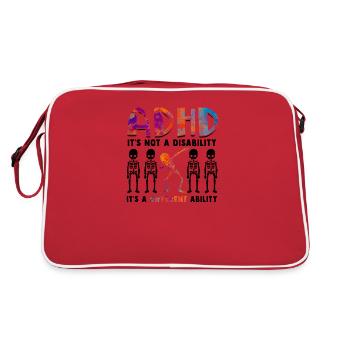 ADHD is not a disability it's a different - ADHD - Retro Bag - red/white - Back