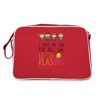 J’aime mon travail pour toutes les petites raisons - - Sac Retro - rouge/blanc - Dos