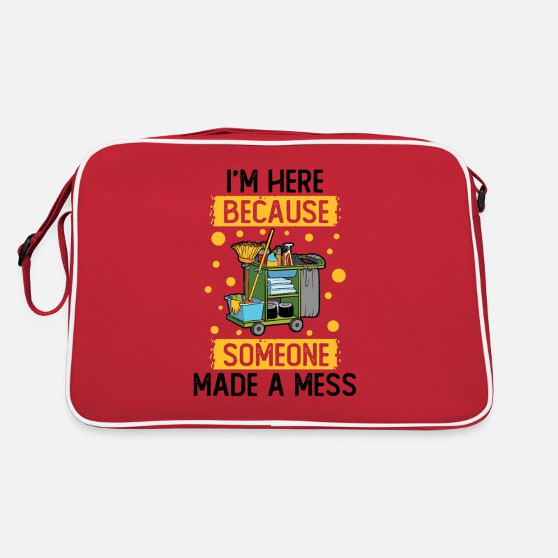 Jemand Hat Ein Chaos Bei Der Reinigung Des Retro Tasche