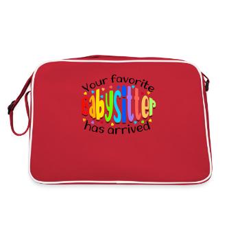 Votre baby-sitter préférée est arrivée - Garde d’enfants - Sac Retro - rouge/blanc - Dos