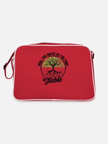 Heilen Sie die Wurzeln, damit der Baum stabil ist - - Retro Tasche - Rot/Weiß - Hinten
