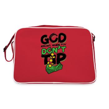 God knows when you don't tip - Mixology Alcohol - Retro Bag - red/white - Back