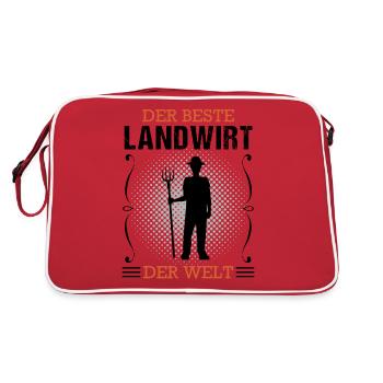 Landwirt Bauer Beruf Landwirtschaft Geschenk - Retro Tasche - Rot/Weiß - Hinten