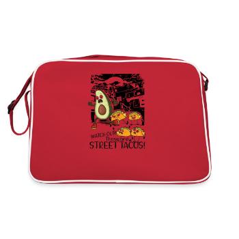 Attention à ce sont des StreetTacos - cuisine mexicaine - Sac Retro - rouge/blanc - Dos