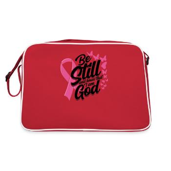 Soyez immobile et sachez que je suis dieu - ruban rose - Sac Retro - rouge/blanc - Dos