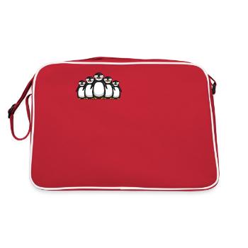 Lustige Pinguin Bande Mit Sonnenbrille Geschenk - Retro Tasche - Rot/Weiß - Hinten