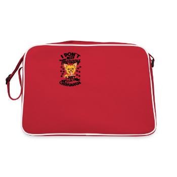 Ich brauche keine Therapie Ich brauche nur meinen Chihuahua - - Retro Tasche - Rot/Weiß - Hinten