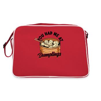 Vous m’avez eu à des boulettes - baguettes - Sac Retro - rouge/blanc - Dos