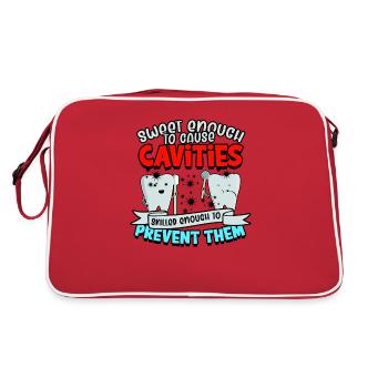 Sweet enough to cause cavities skilled enough to - Retro Bag - red/white - Back