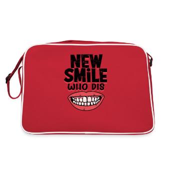 Neues Lächeln Who dis - Dentalhygieniker - Retro Tasche - Rot/Weiß - Hinten