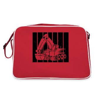Excavator Driver Gift Retro Sunset - Sac Retro - rouge/blanc - Dos