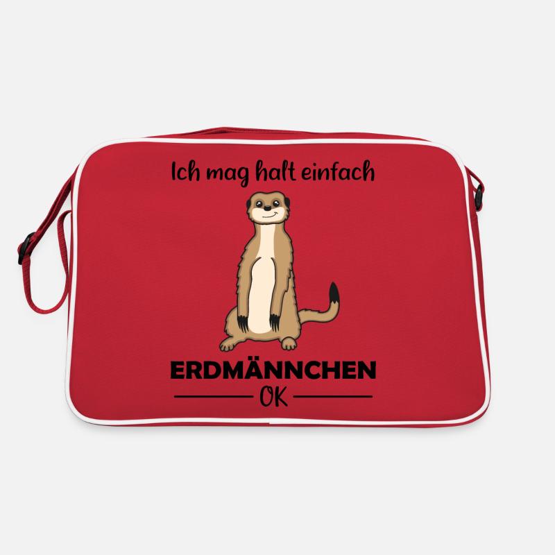 Erdmännchen Liebhaber Lustiger Spruch Geschenk - Retro Tasche - Rot/Weiß