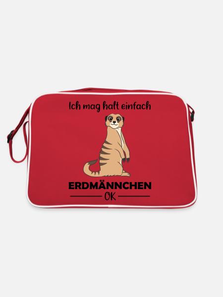 Erdmännchen Liebhaber Lustiger Spruch Geschenk - Retro Tasche - Rot/Weiß
