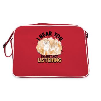 Ich höre dich Ich höre einfach nicht zu - japan - Retro Tasche - Rot/Weiß - Hinten