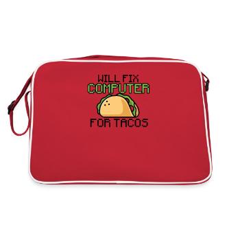 Will fix computer for tacos - circuits - Retro Bag - red/white - Back