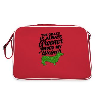L’herbe est toujours plus verte sous mon déversoir - - Sac Retro - rouge/blanc - Dos