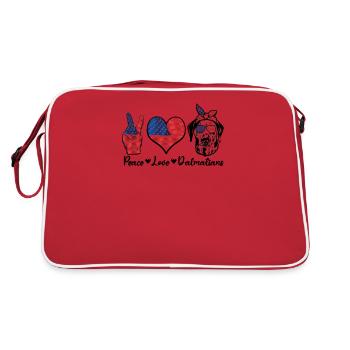 Peace Love Dalmatian - chiens - Sac Retro - rouge/blanc - Dos