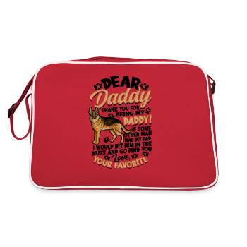 Lieber Papa Danke, dass du mein Papa bist, wenn einige - Retro Tasche - Rot/Weiß - Hinten