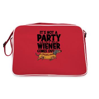 Es ist keine Party, bis der Wiener herauskommt - - Retro Tasche - Rot/Weiß - Hinten
