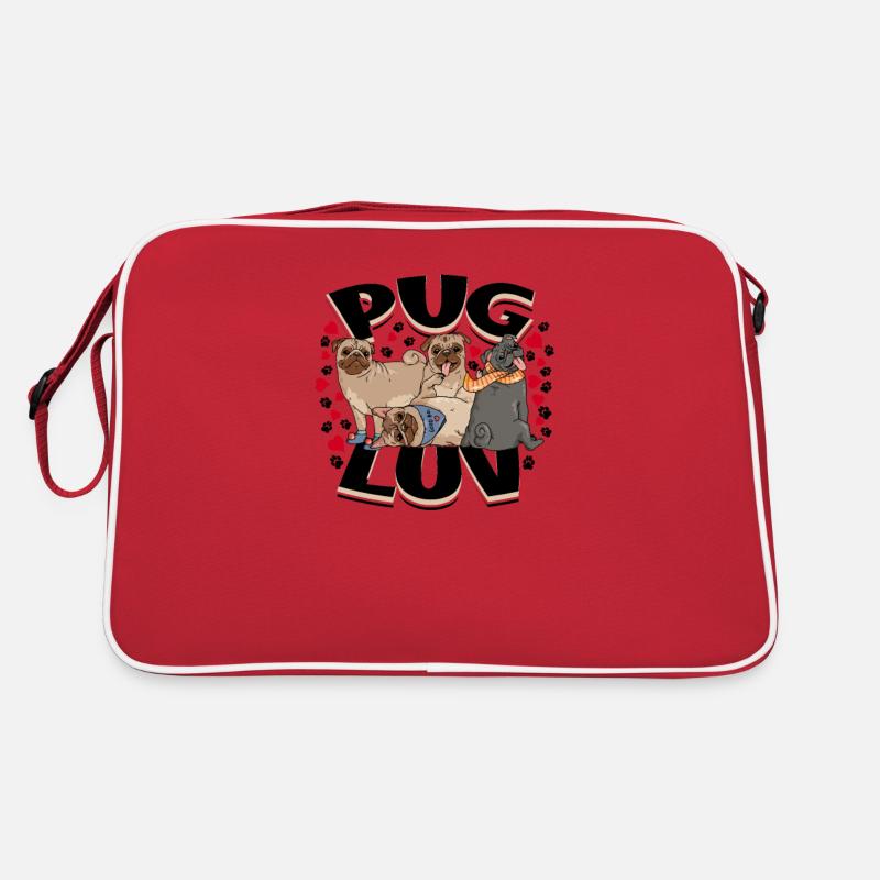 Pug Luv - dogs Retro Bag