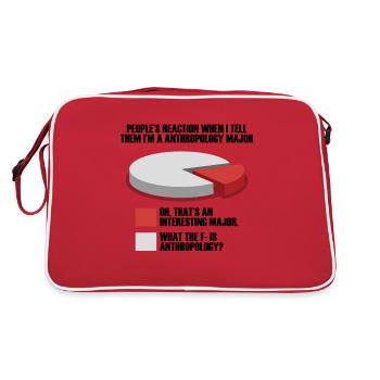 Funny archaeologist artifact archaeology - Retro Bag - red/white - Back