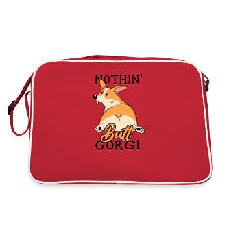 Nothin' butt corgi - puppy - Retro Bag - red/white - Back