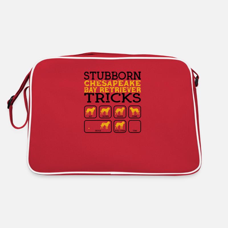 Stubborn Chesapeake Bay Retriever tricks sit down Retro Bag