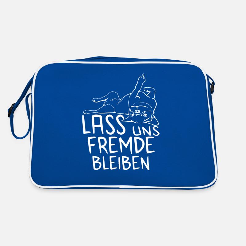 Hund Statement Spruch - Lass uns Fremde bleiben - Retro Tasche