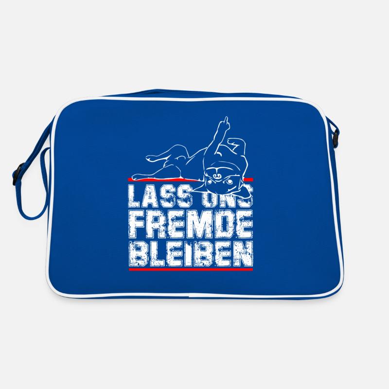 Hund Statement Spruch - Lass uns Fremde bleiben - Retro Tasche