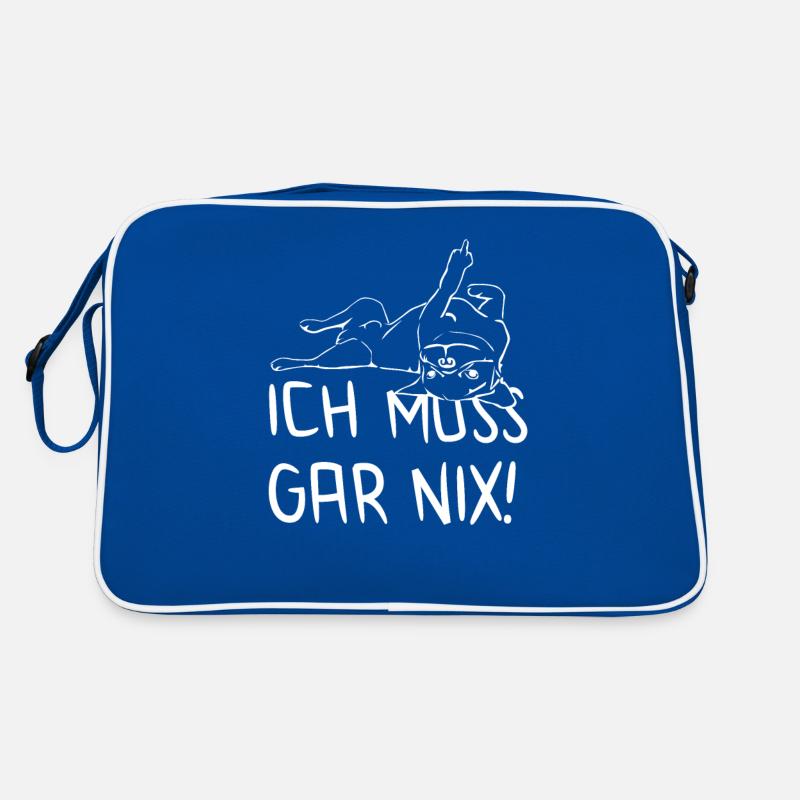 Hund Statement Spruch - ich muss gar nix - Hunde Retro Tasche