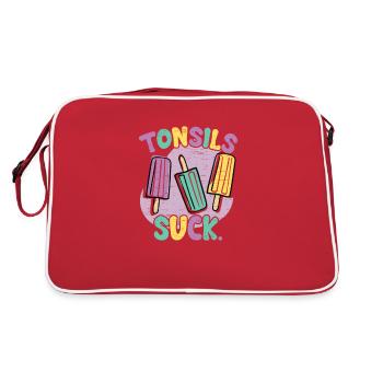 Tonsille Saugt Tonsille Survivor Tonsillektomie - Retro Tasche - Rot/Weiß - Hinten