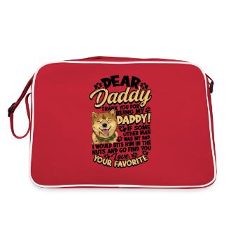 Lieber Papa, danke, dass du mein Papa bist, wenn einige - Retro Tasche - Rot/Weiß - Hinten