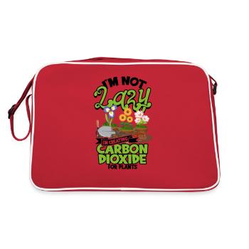 Je ne suis pas paresseux, je crée du dioxyde de carbone pour - Sac Retro - rouge/blanc - Dos