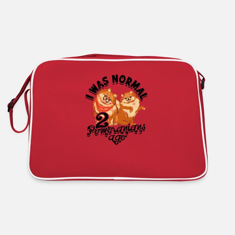 Ich war vor 2 Pommern normal - kleine Hunde Retro Tasche