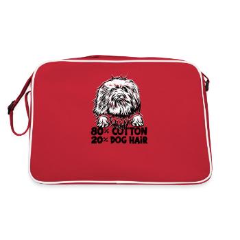 80% Coton 20% Poils de Chien - toiletteur pour chien - Sac Retro - rouge/blanc - Dos