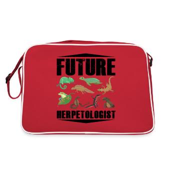 Future herpetologist Reptiles Amphibians - Retro Bag - red/white - Back