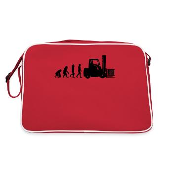 Evolution eines Staplerfahrer - Retro Tasche - Rot/Weiß - Hinten
