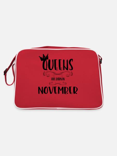 A queen is born in November - Retro Bag - red/white - Back