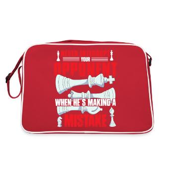 Chess Chess Player Humor Chess Board - Retro Bag - red/white - Back