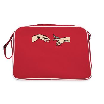 Praying mantis Mantis religiosa Funny mantis - Retro Bag - red/white - Back