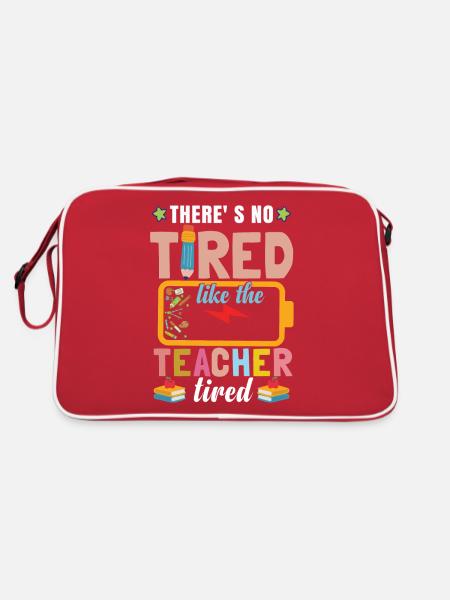 Funny Summer Teaching Vacation School Teacher - Retro Bag - red/white - Back