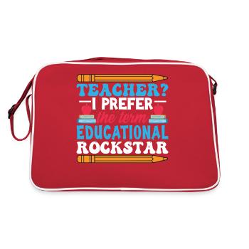Drôle de professeur d’humour à l’école - Sac Retro - rouge/blanc - Dos