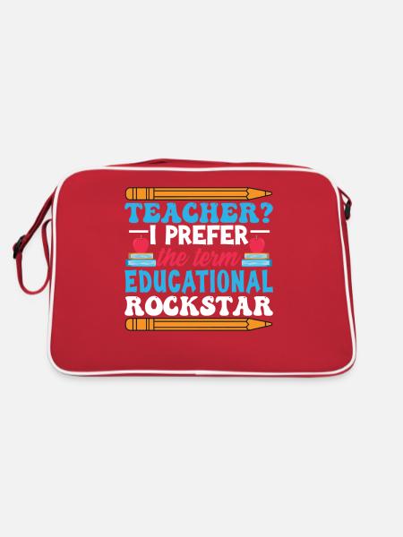 Funny School Humor Teacher - Retro Bag - red/white - Back