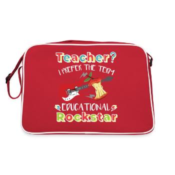 Lehramt an Schulen - Retro Tasche - Rot/Weiß - Hinten
