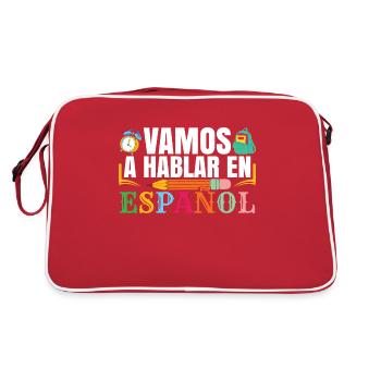Professeur de classe d’espagnol Ecole Bilingue - Sac Retro - rouge/blanc - Dos