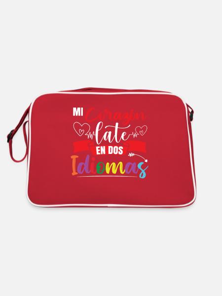Ecole Professeur d’Espagnol Bilingue - Sac Retro - rouge/blanc - Dos